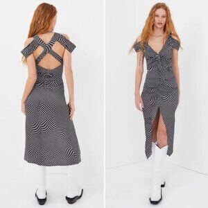 NWT For Love and Lemons Beth Midi Dress XS Black